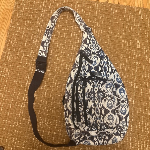 Vera Bradley Handbags - Vera Bradley Blue and White Sling Backpack